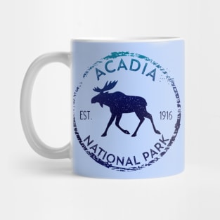 Acadia National Park Maine Moose Lovers Distressed Design Mug